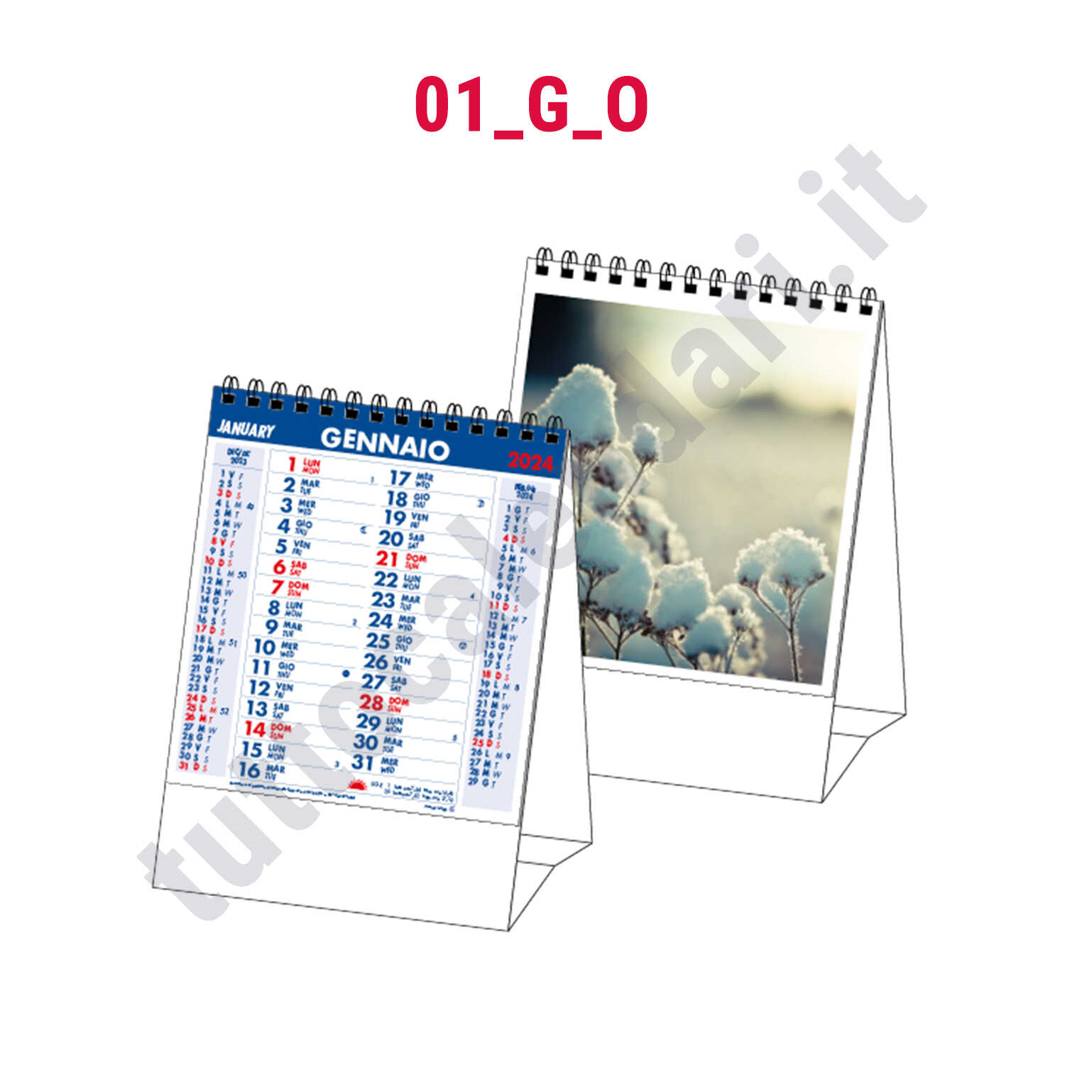 Stampa calendario verticale con immagini