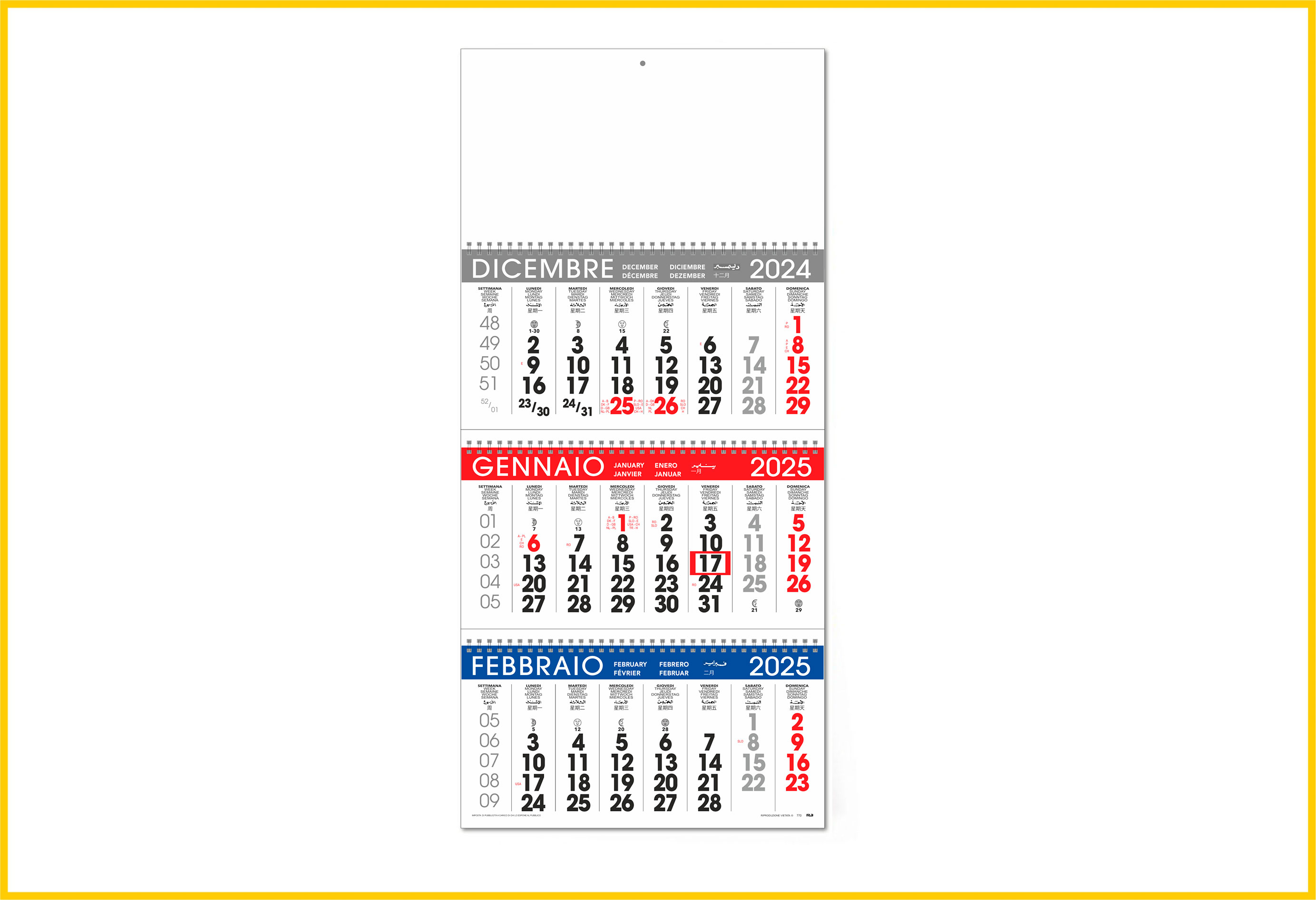 Vendita calendari trittici - tutto calendari