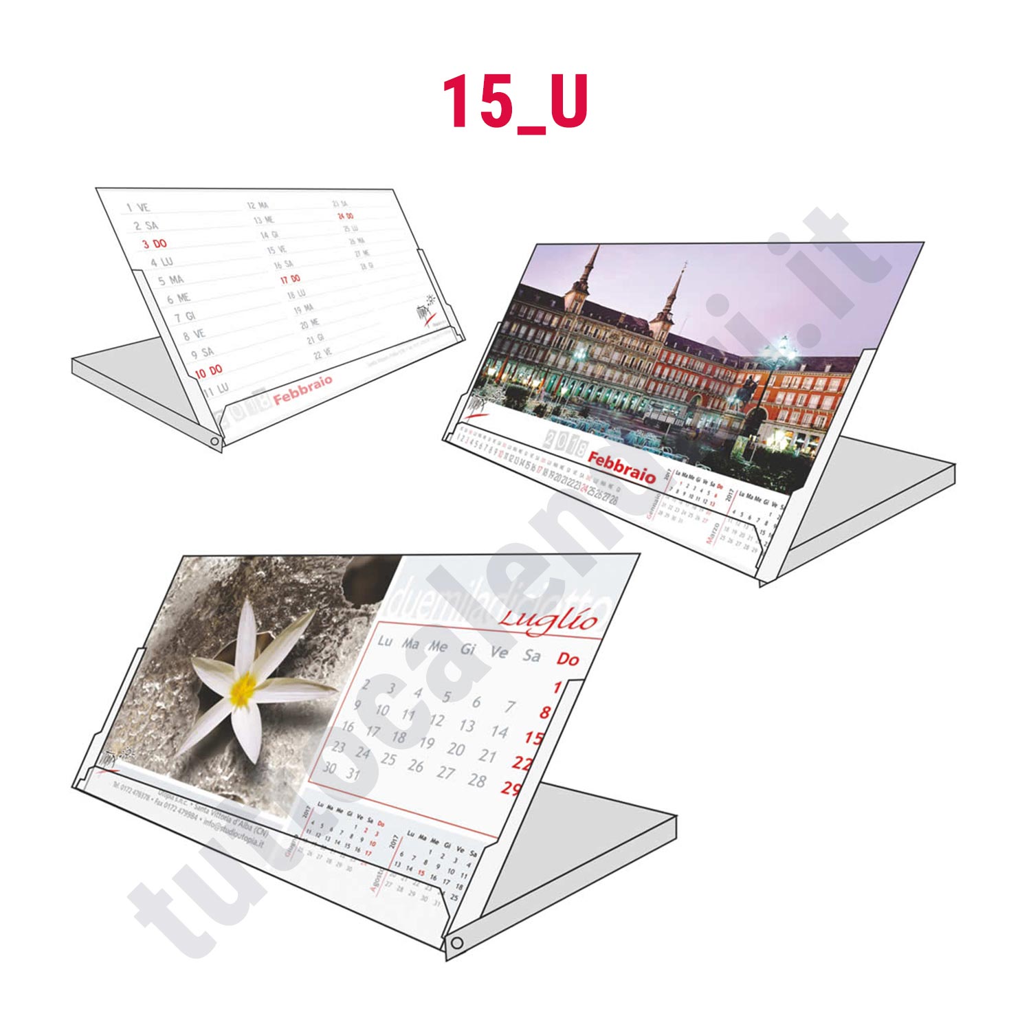 Calendario Jewel Box da tavolo personalizzazione