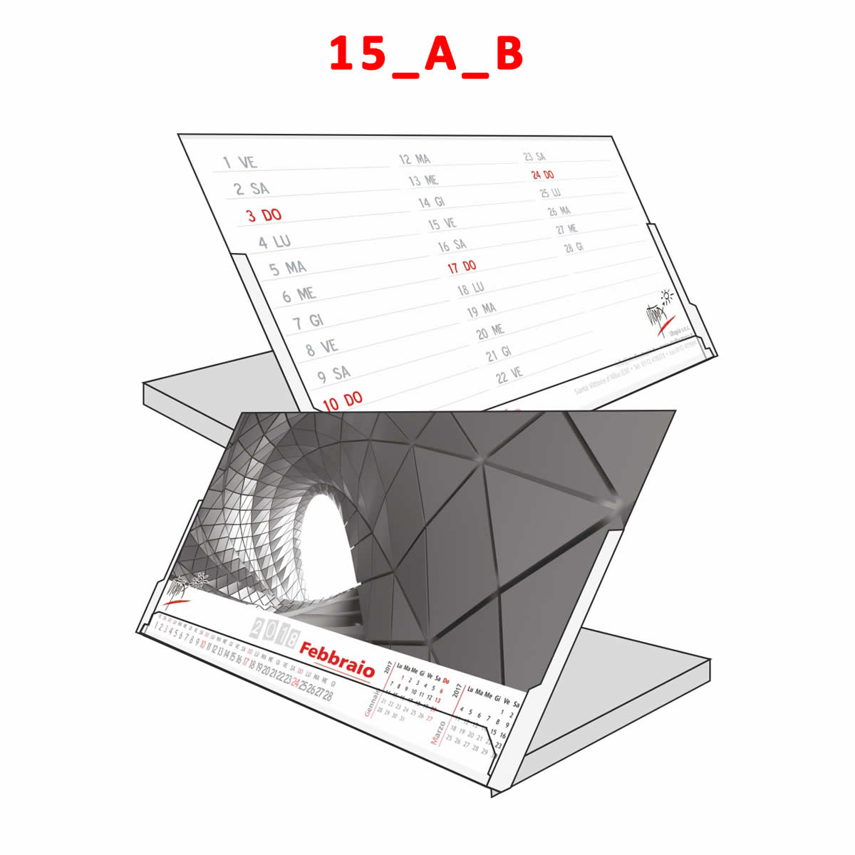 Calendario Jewel Box da tavolo personalizzazione