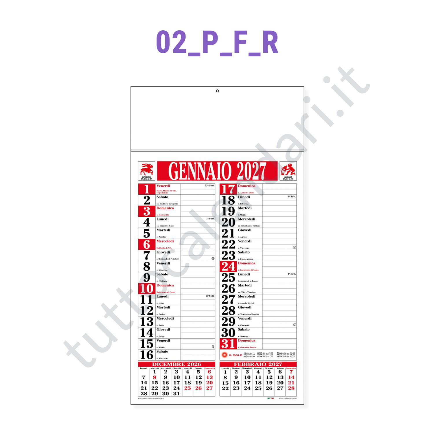 Stampa calendario commerciale olandese