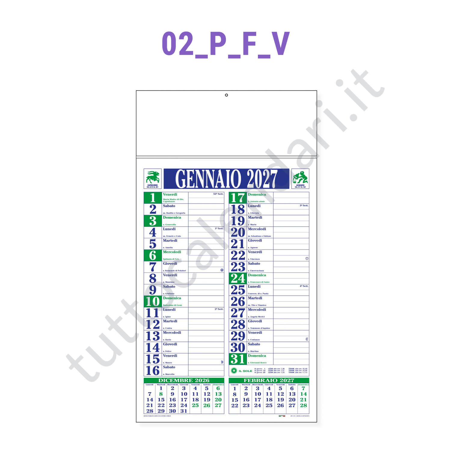 Stampa calendario commerciale olandese