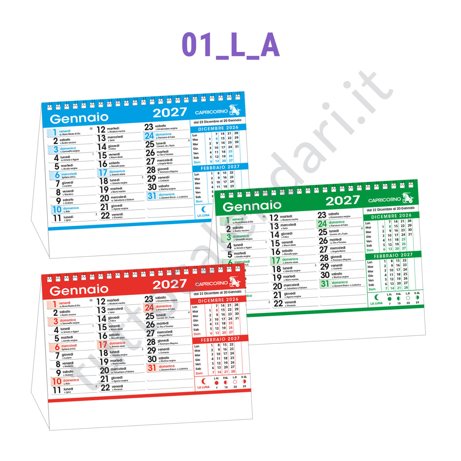Vendita online calendario a cavallotto