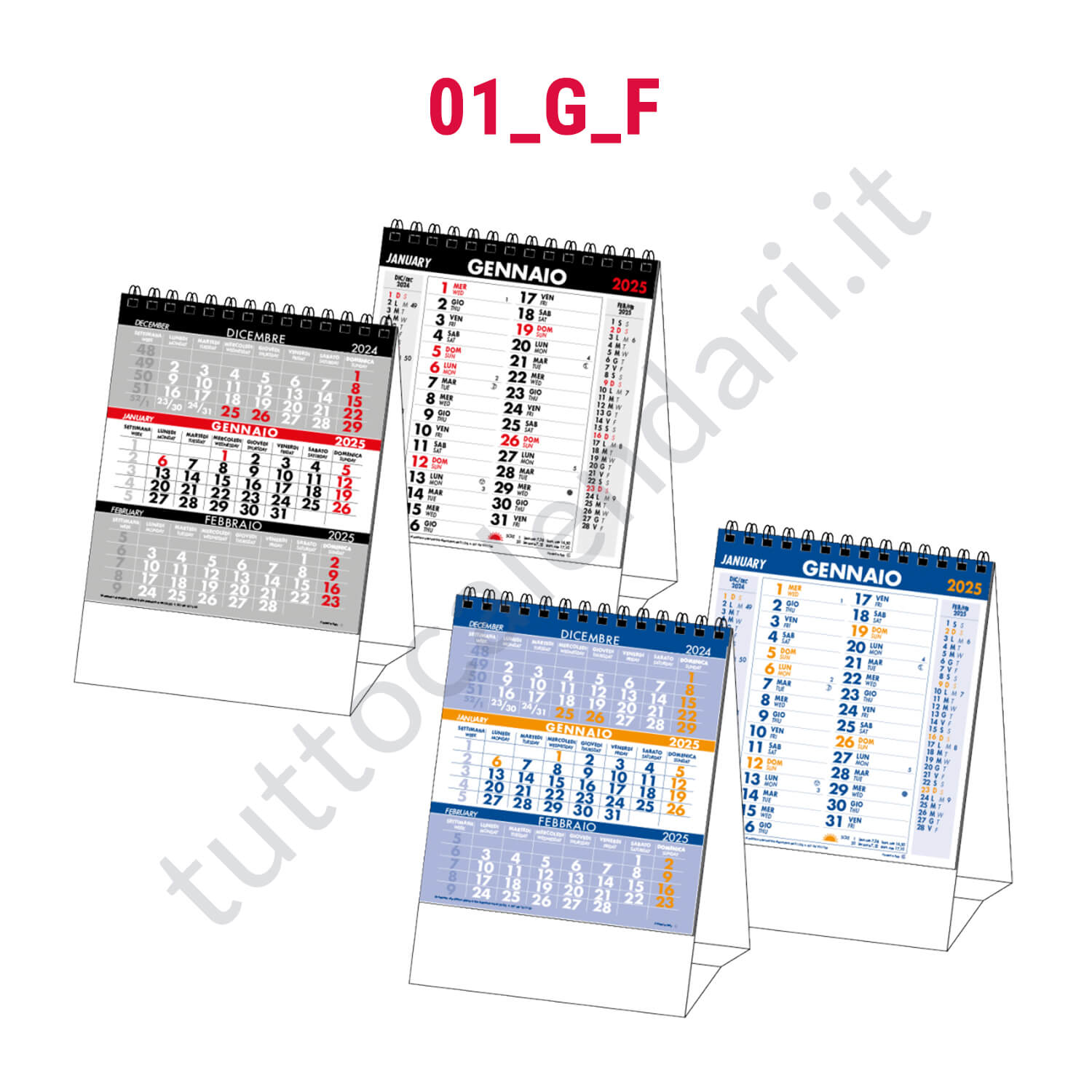 Stampa calendario verticale 2025