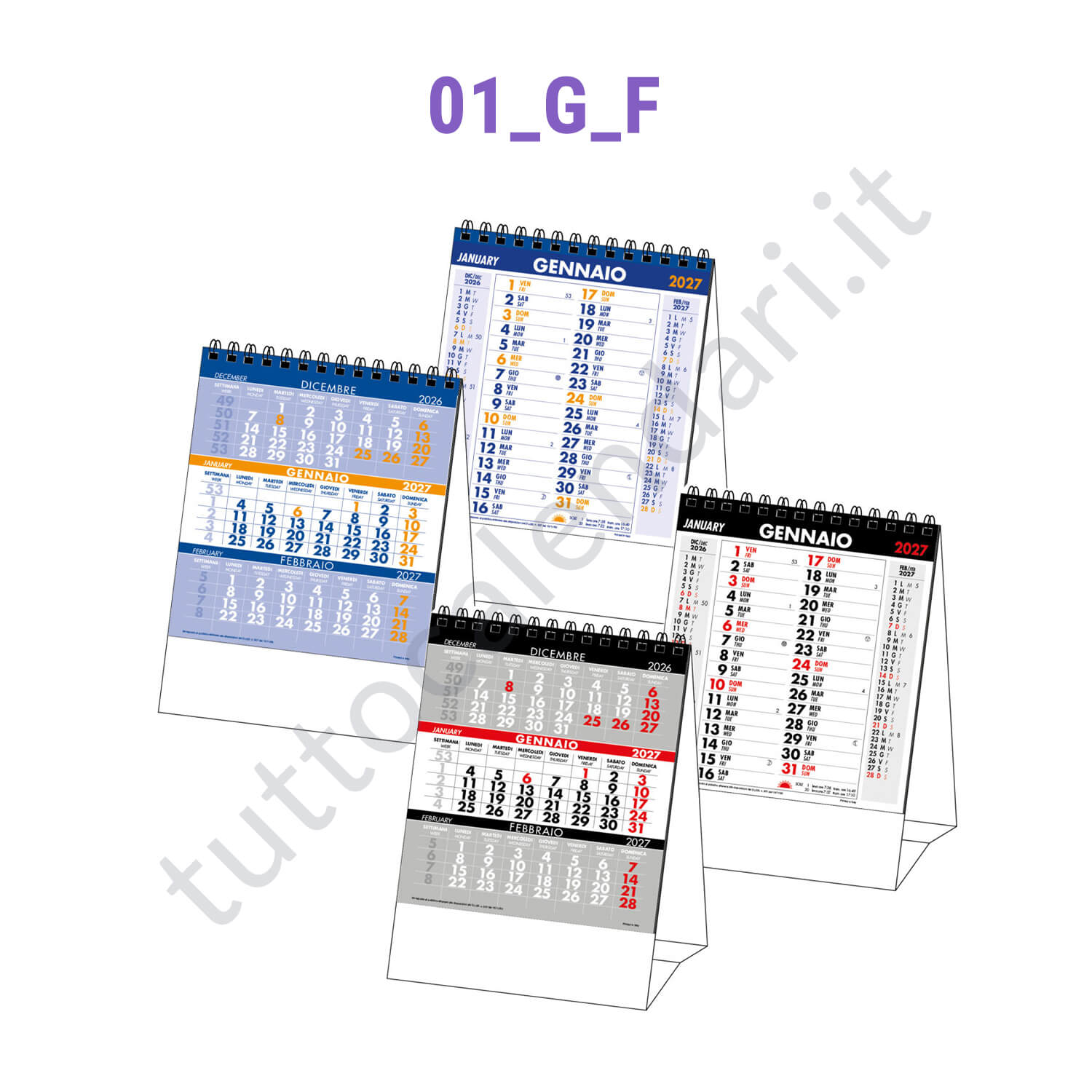 Stampa calendario verticale 2027