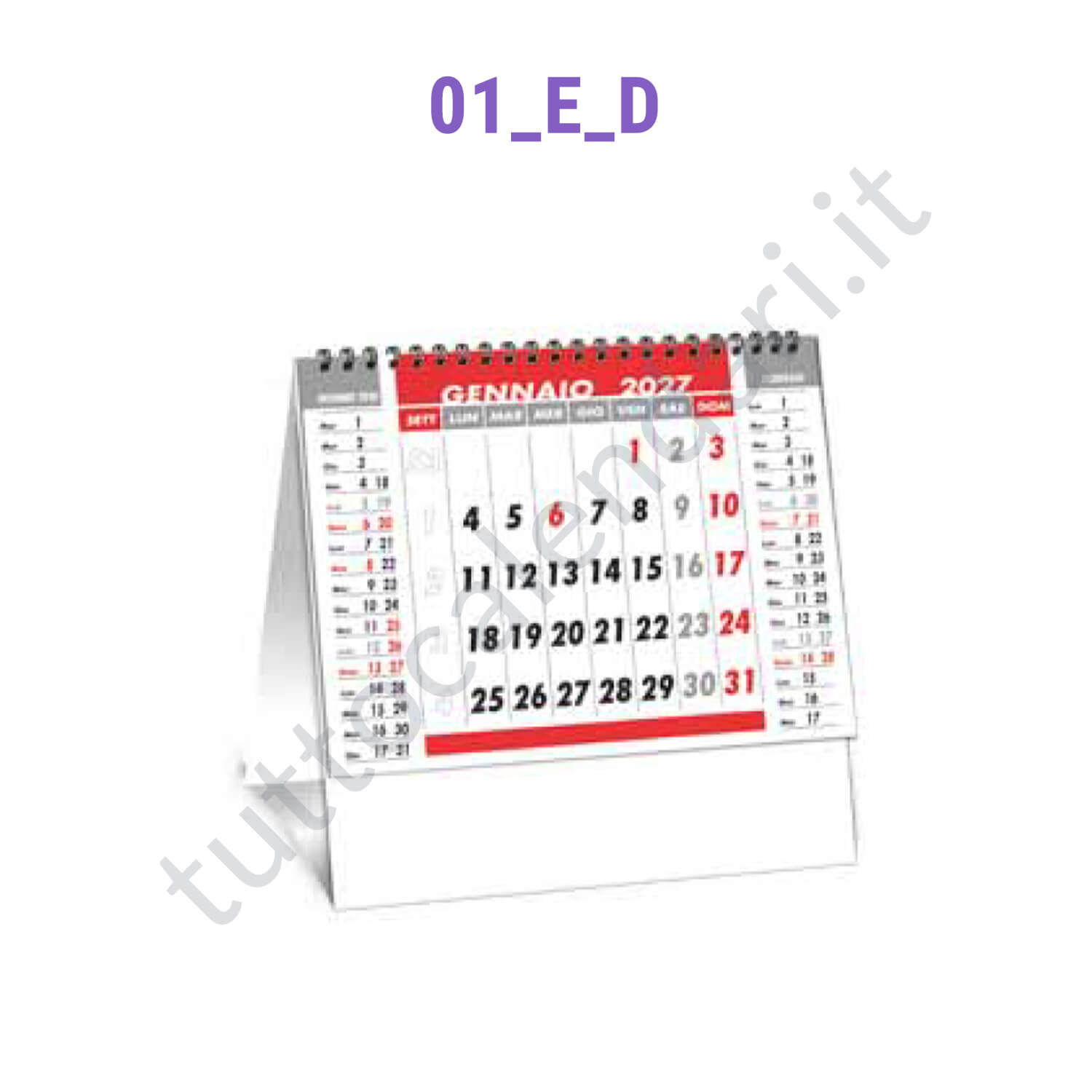 Calendario da tavolo a cavallotto commerciale personalizzato Calendario da tavolo a cavallotto commerciale