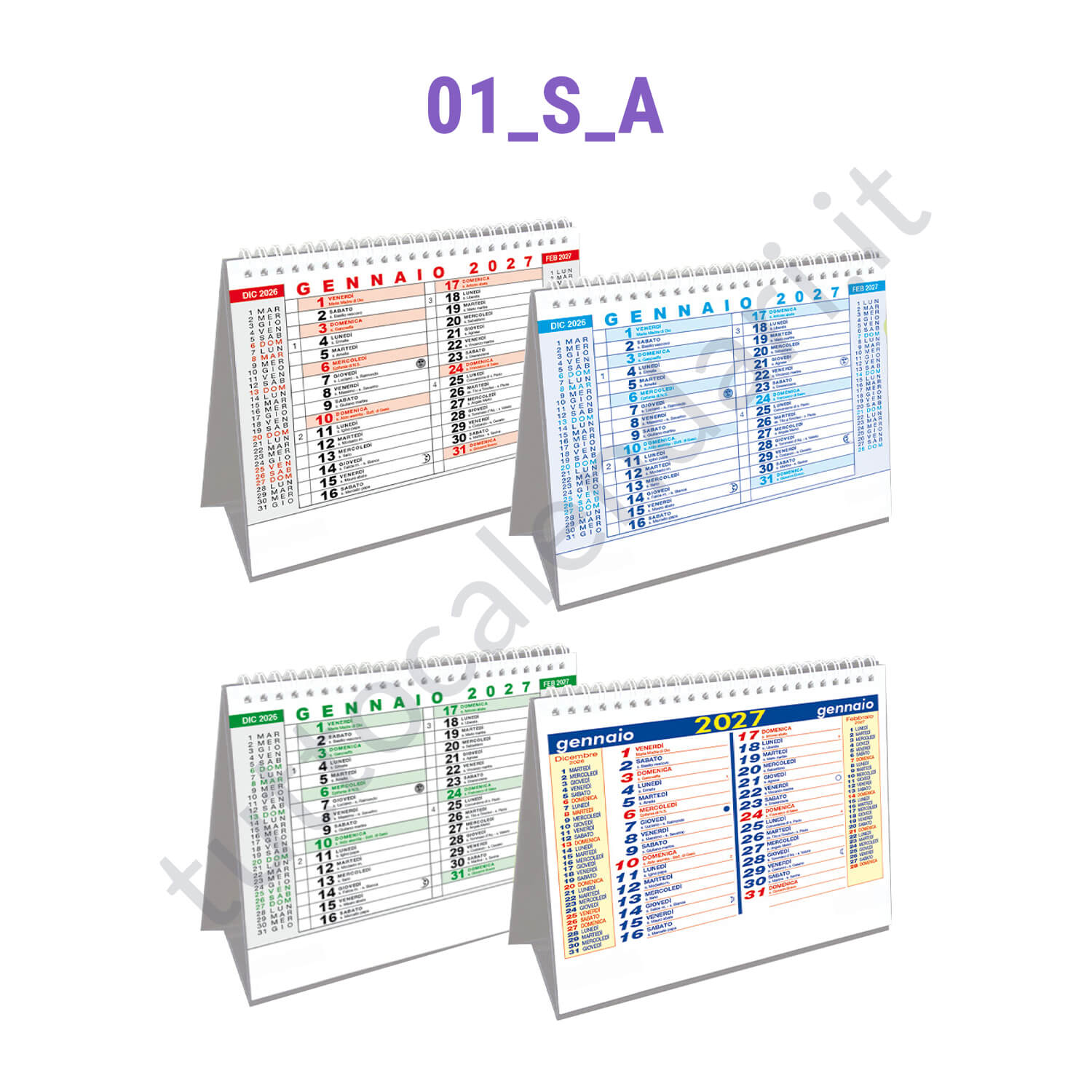 Calendario da tavolo a cavallotto commerciale personalizzato Calendario da tavolo a cavallotto commerciale