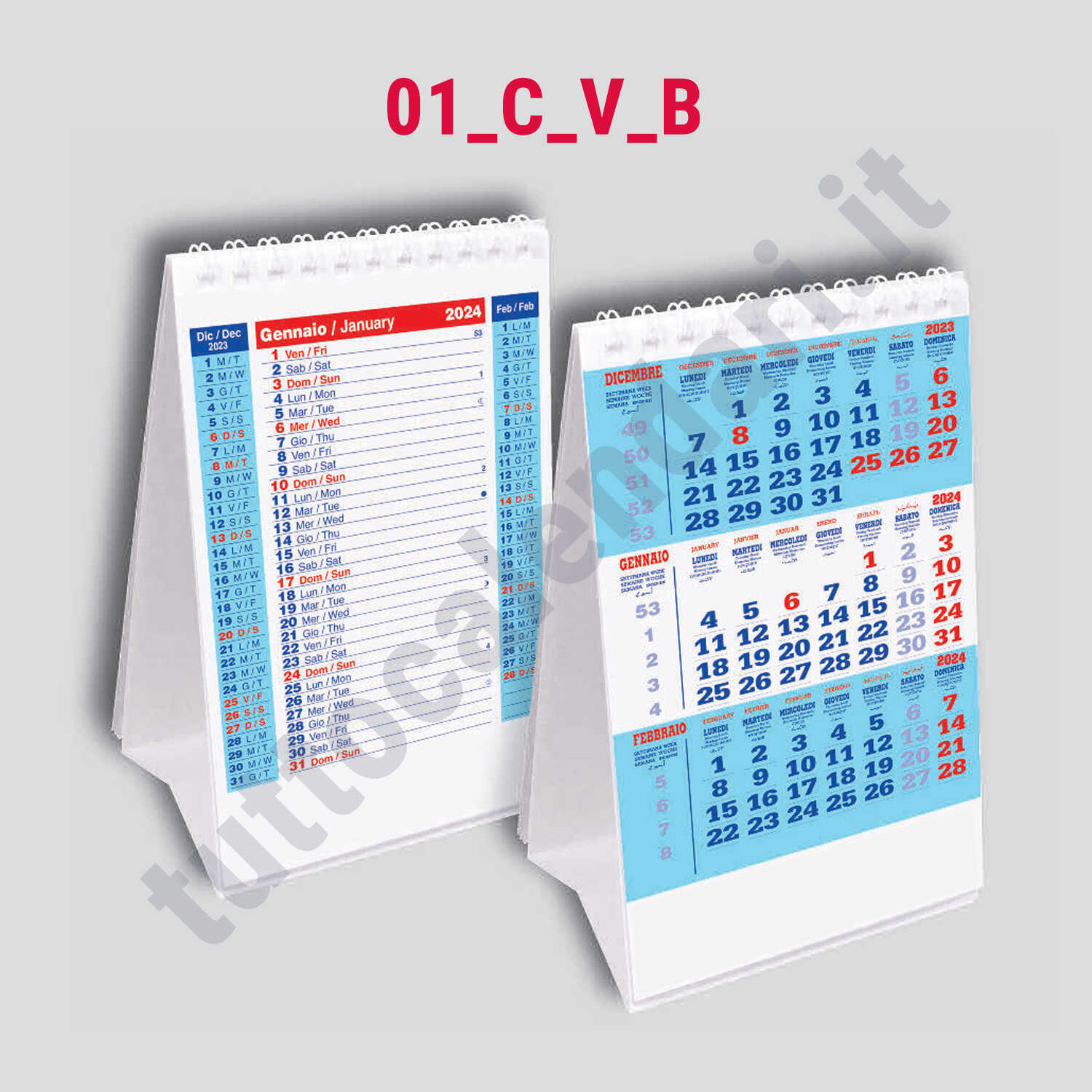 Stampa calendario verticale da banco
