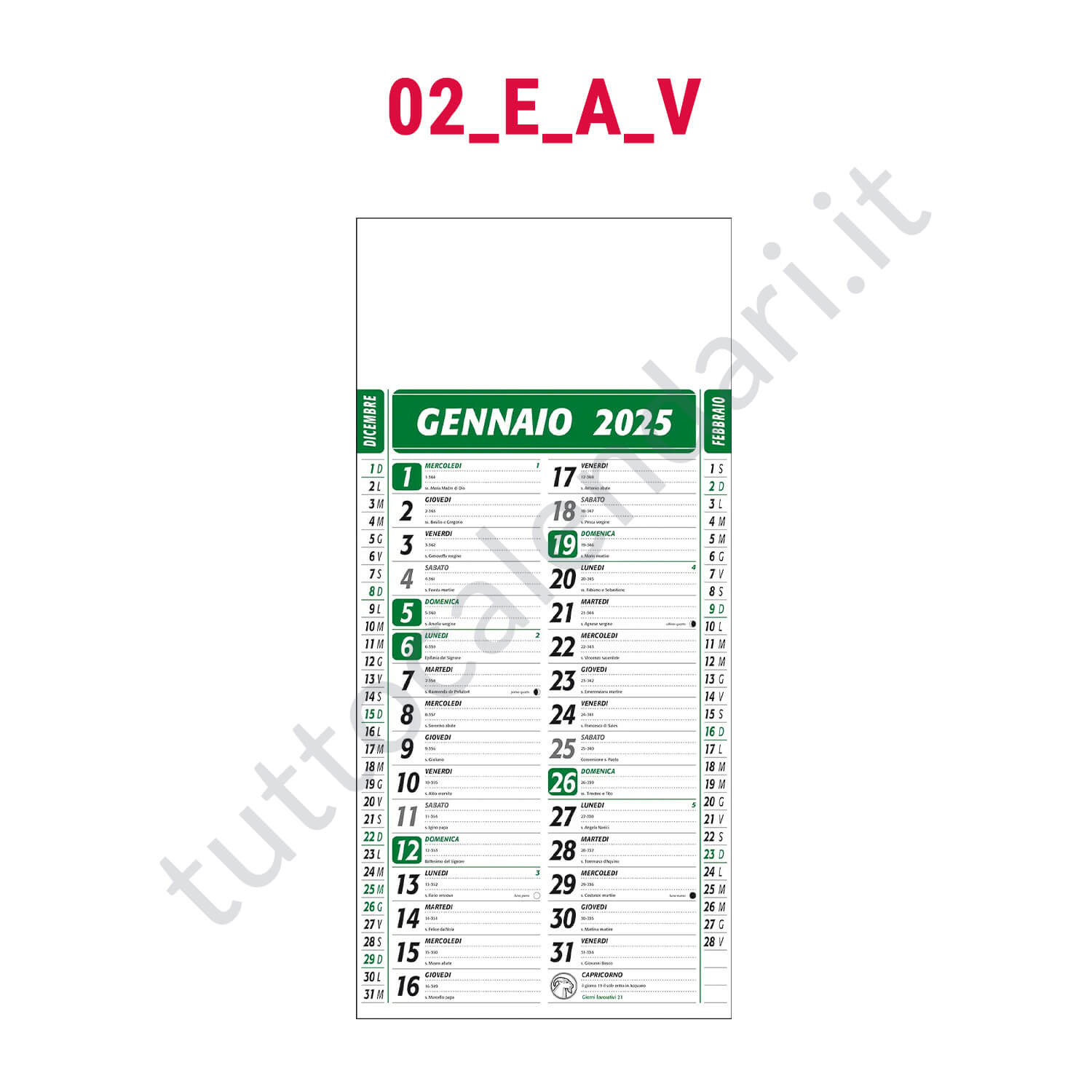 Stampa calendario da parete per farmacie ed erboristerie