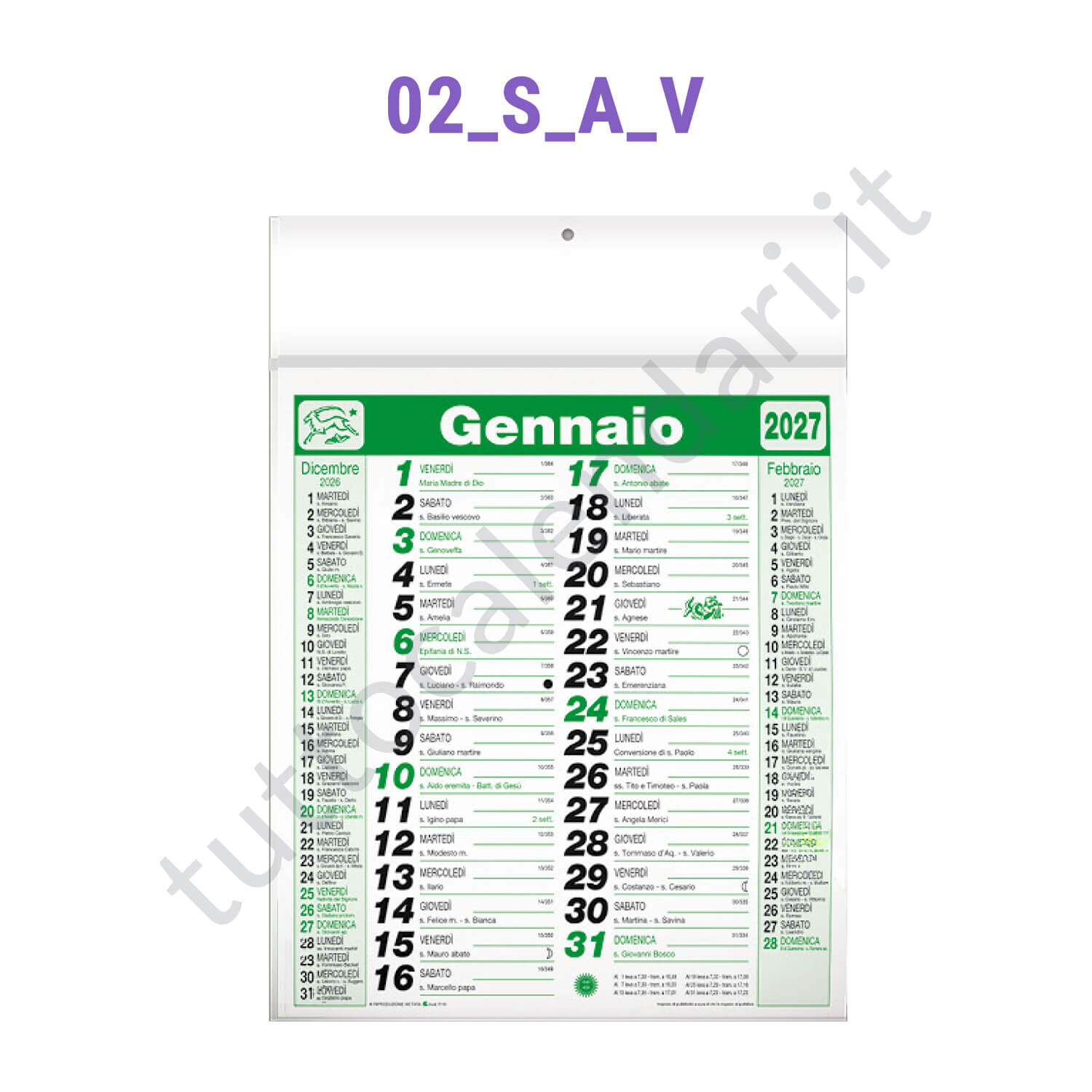 Stampa calendario olandese da muro 2028