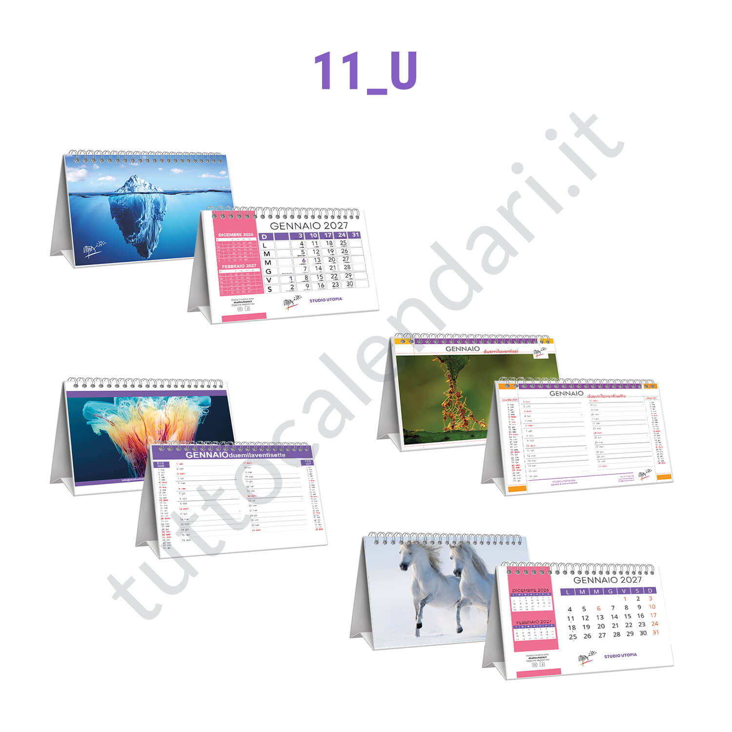 Calendario da tavolo su misura a triangolo Calendari con grafica ad hoc su misura