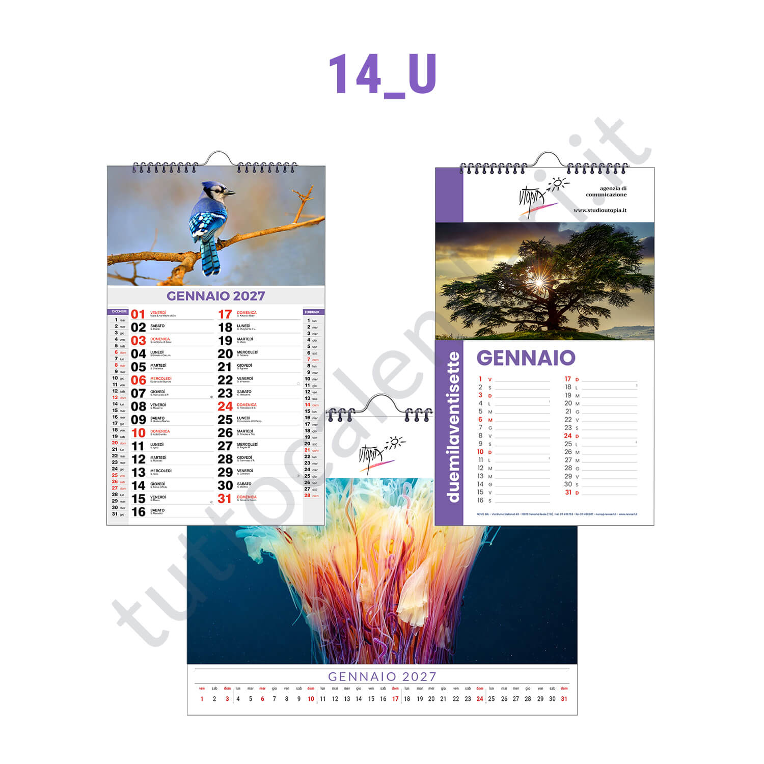 Calendario su misura spiralato